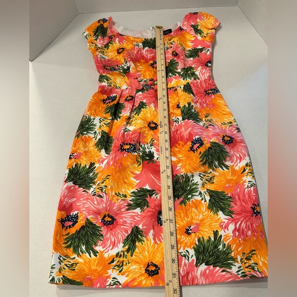 Laundry by Shelli Segal Orange Pink Floral Cap Sleeve Cocktail‎ Dress Sz 2 - Picture 6 of 12